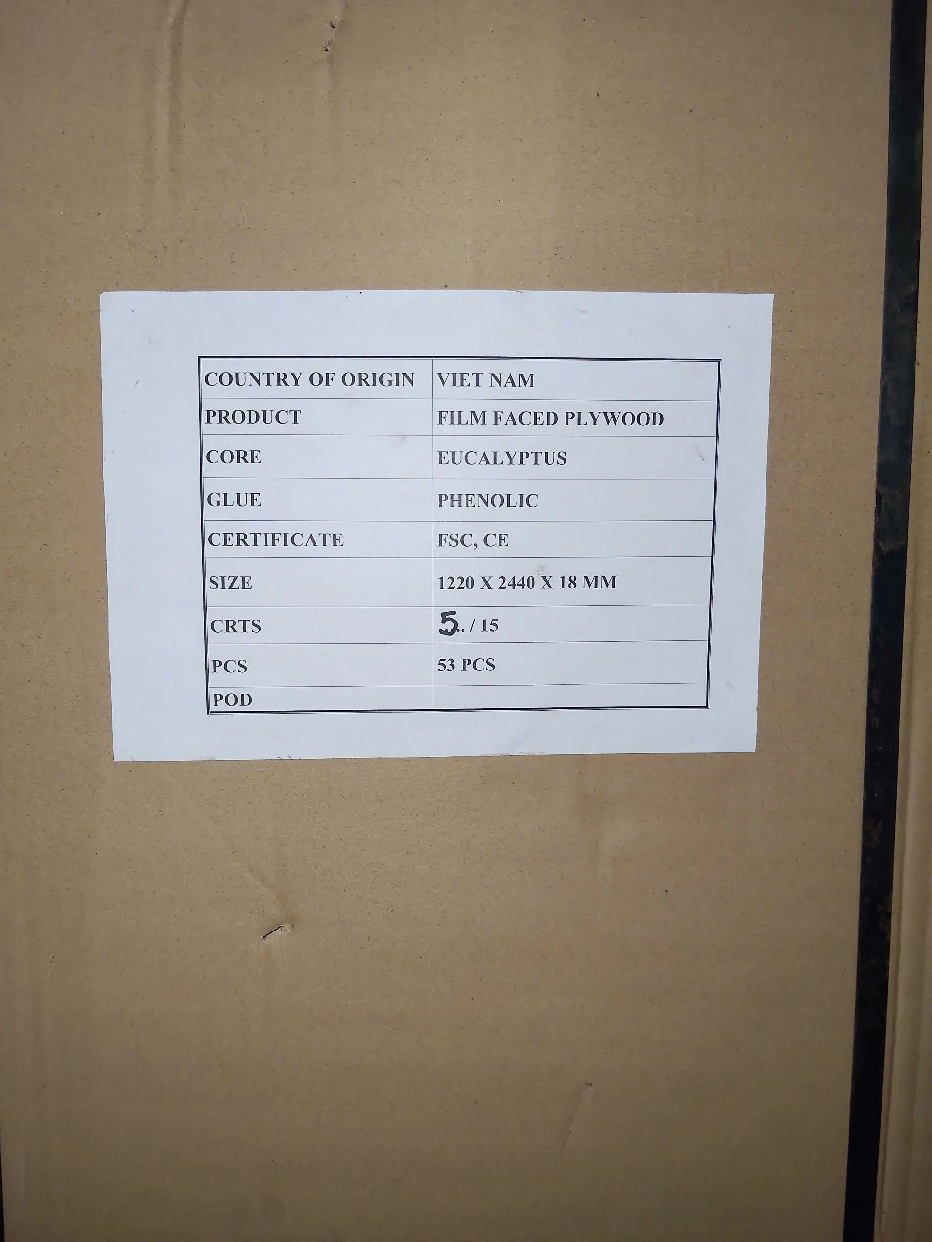 acacia core plywood packing 1220x2440 16 pallets per 40HC container hcply vietnam factory export