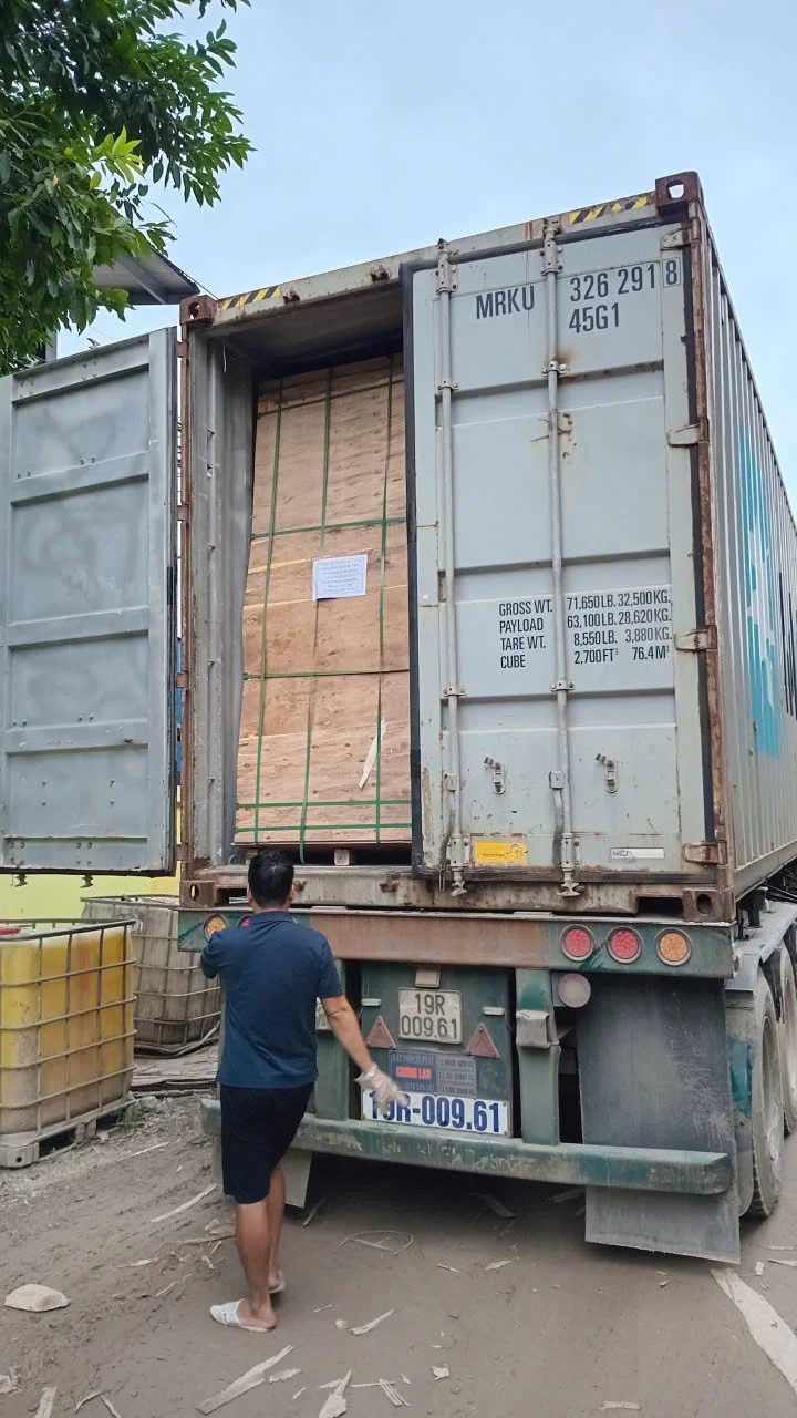 Plywood export pallet secured for 40HC container loading HCPLY Vietnam factory