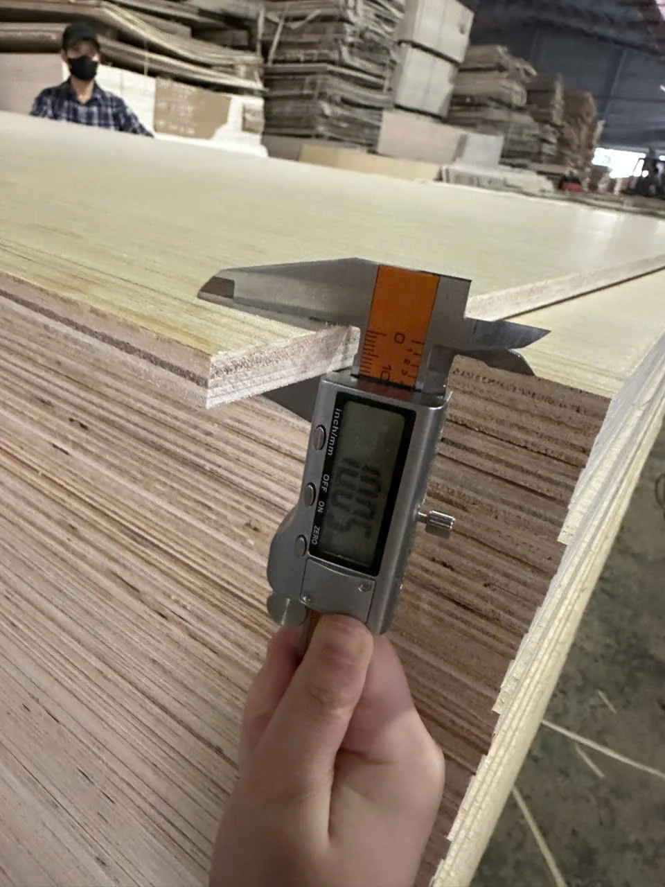 Vietnam calibrated plywood panels QC inspection 18mm thickness uniform surface HCPLY factory