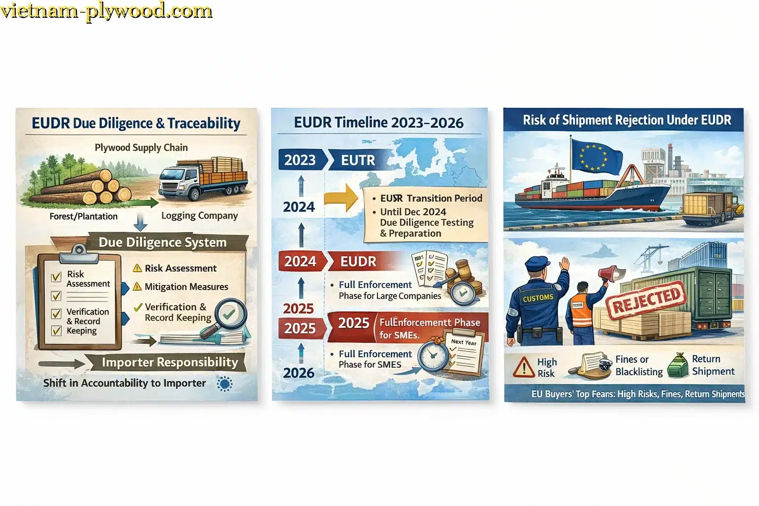 EUDR vs EUTR Explained What European Plywood Buyers Must Know Before Importing from Vietnam