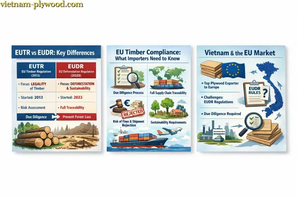 EUDR vs EUTR Explained What European Plywood Buyers Must Know Before Importing from Vietnam